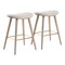 Saddle 26" Contemporary Counter Stool in Wood and Faux Leather with Metal - Set of 2